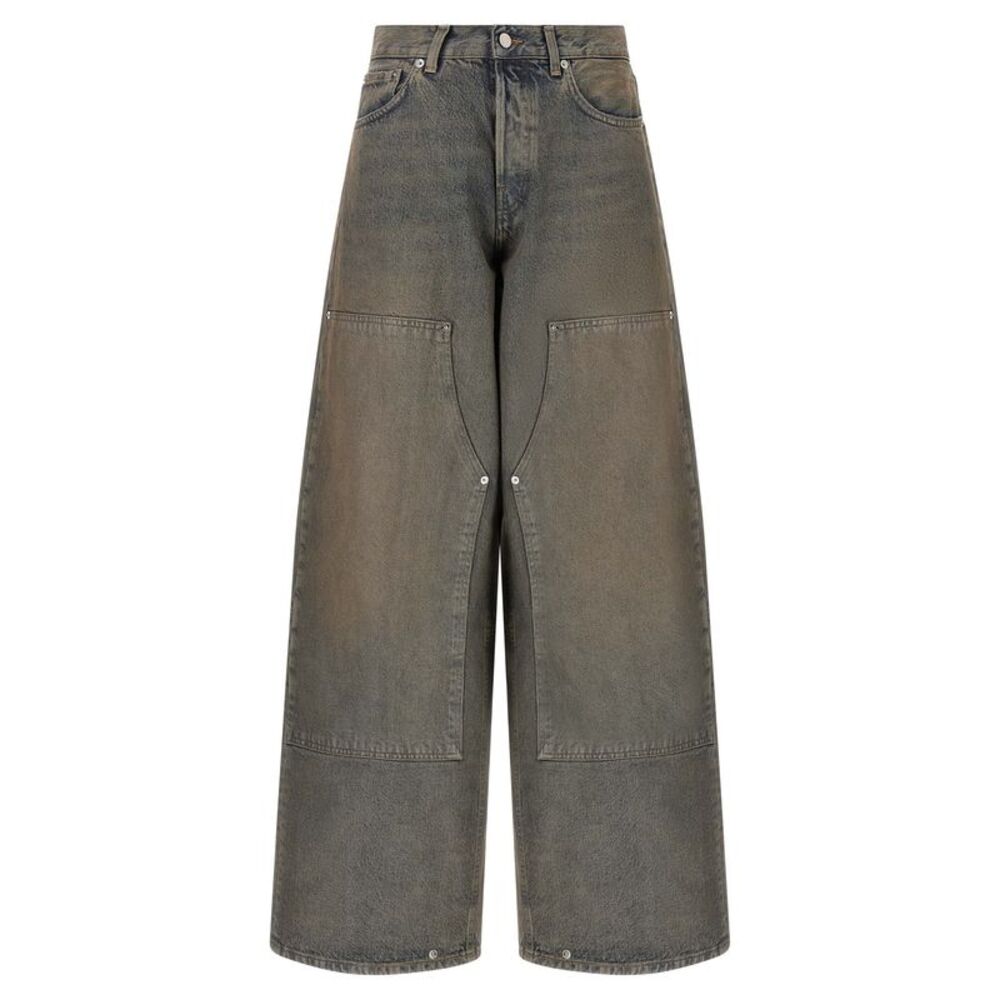 Haikure Blue Cotton Relaxed Fit Women's Jeans